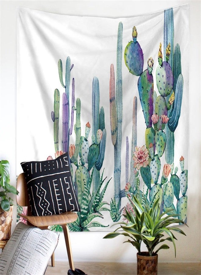 Ruibo Cactus Decor Tapestry Wall Hanging/Watercolor Printed Bedroom Living Room Dorm Wall Hanging Tapestry Beach Throw/Table Runner/Cloth(RB-C-1)(W:59" H:51") - Image 3